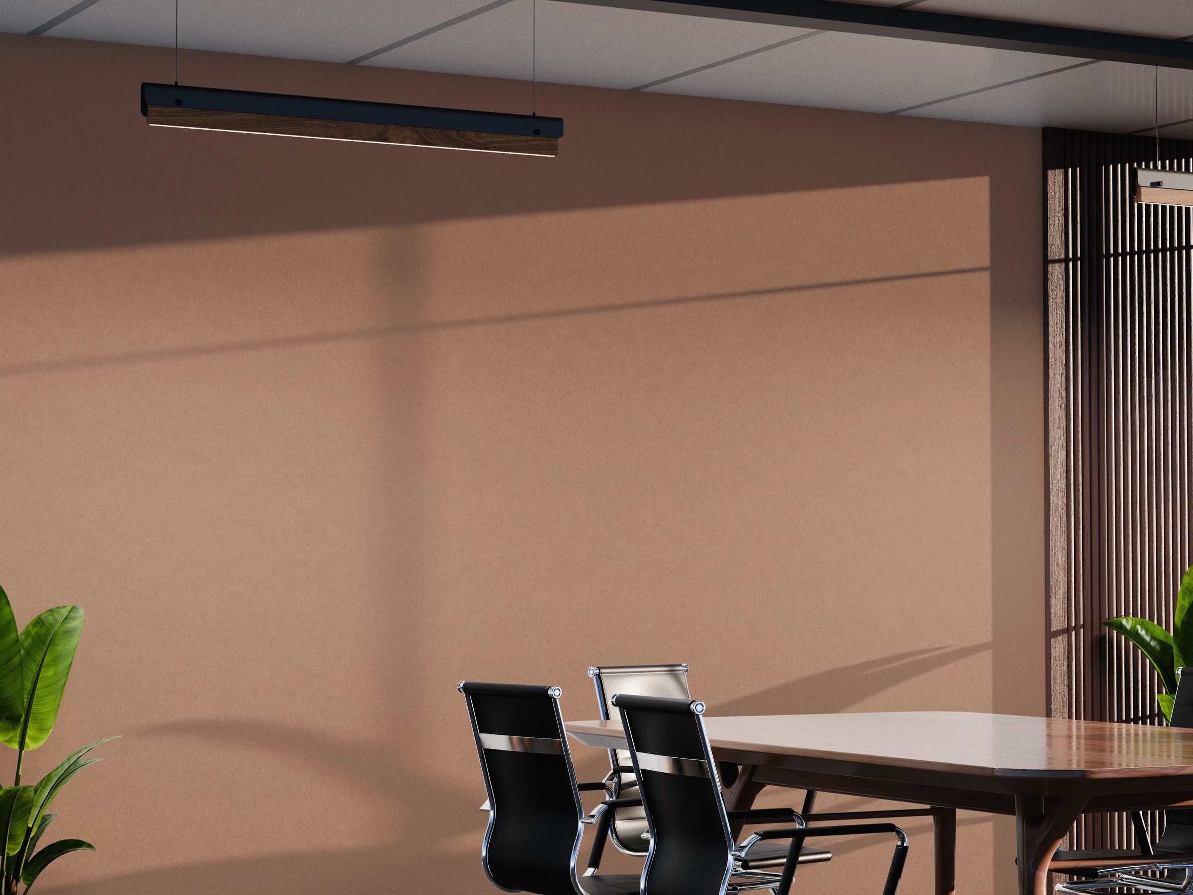Sala riunioni con parete tinteggiata WORK SPACE Marron Glacè