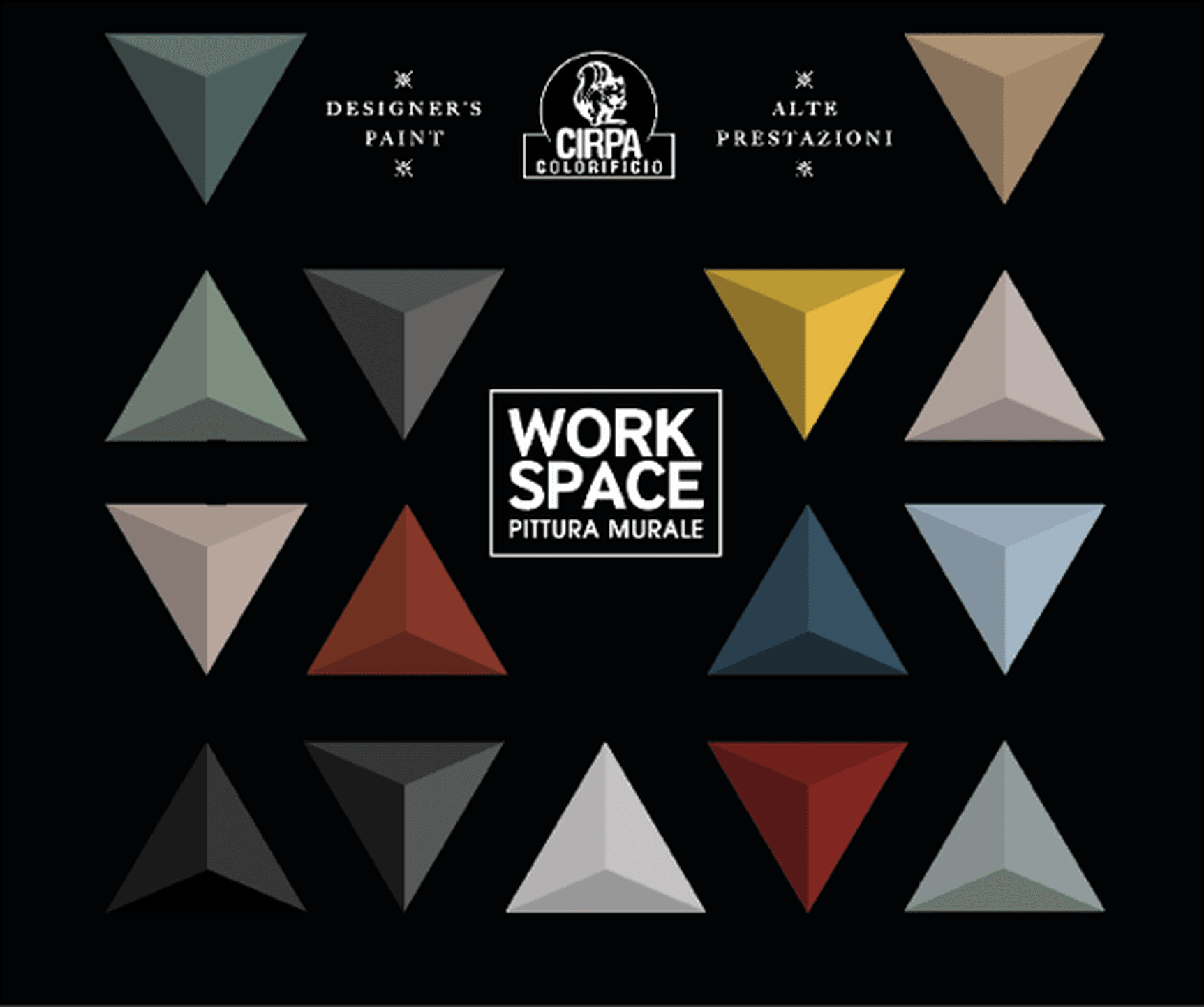 Il pannello WORK SPACE con i coni nelle tinte della gamma